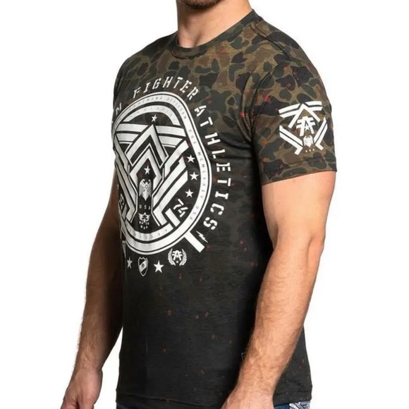 AMERICAN FIGHTER Men's T-shirt BRADDOCK Athletic CAMO Green - Picture 8 of 11